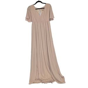 Show me Your MUMU Blush Pink Flowy‎ Long Dress V-Neck Size Medium